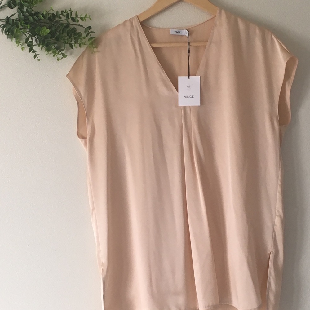 Vince 100% Silk Cream Women Blouse